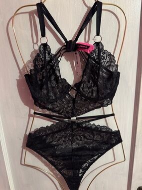 La SENZA Black Lace Thong Bodysuit